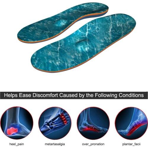Blue Wave Anti-slip, Wear-resistant, Shock-absorbing, Breathable Arch Support Orthotic Inserts Insole For Running Sneaker