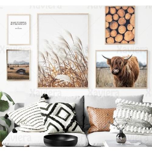 Nordic Natural Landscape Crops Straw Wall Art Canvas Painting Print Pictures Modern Home Decoration Bedroom Posters and Prints