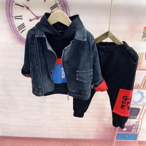 Tracksuit for boys children clothing kids clothes sports suit for boys Cowboy jacket, hoodie, pants 2-6years kids clothing sets