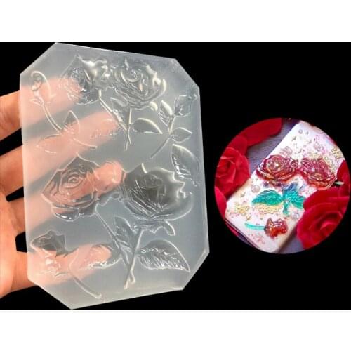 UV Resin Jewelry Liquid Silicone Mold Rose Flowers Resin Charms Pendant Molds For DIY Intersperse Decorate Making Jewelry