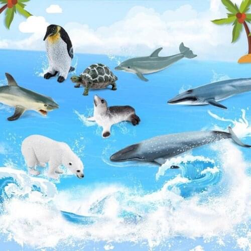 Funny Ocean Animal Toy Lovely Appearance Anti-hit Bright Color Miniature Sea Animal Figures for Collection