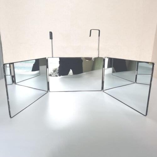 360-degree 1 Pc 3-Way Mirror Viewing Angle Practicing Foldable Travel Makeup Mirrors Styling DIY Haircut Tools
