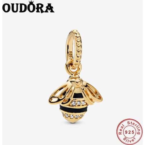 Fit Original Pandora Charms Bracelet 925 Sterling Silver Queen Bee Pendant Bangle Women Fashion Jewelry DIY Berloque