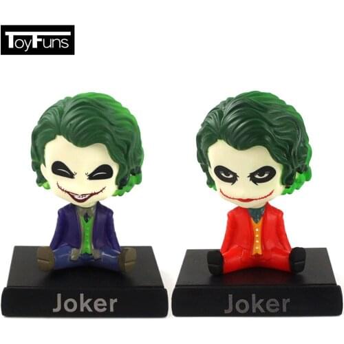 13cm 2pcs Red Blue NECA Joker Wacky Wobbler Bobble Head PVC Action Figure Mini Car Decoration Model Toys Kids Gifts Brinquedos