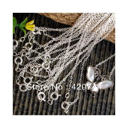 30PCS/Lot Silver Plated Jewellery Necklace Chain 1.5mm 17" CHIC