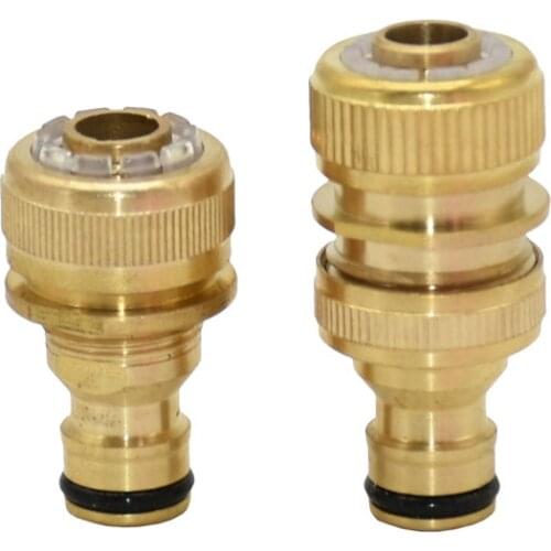 5/8 inch to 1/2 hose Quick Connector Brass Garden tap water gun adapter for 16mm Garden hose copper Adapter 1set