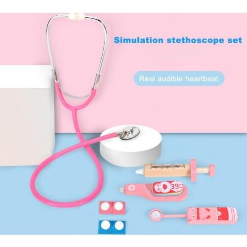 5Pcs/Set High Simulated Mini Doctor Toy Educational Adjustable Sturdy Anti-impact Stethoscope Doctor Kit Toy for Children 2021