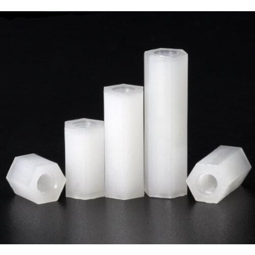 White Nylon M2 M2.5 M3 M4 Hexagonal Double-pass Plastic Stud Plastic Double-end Stud