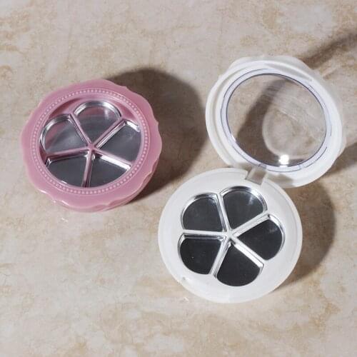 DIY Handmade Eyeshadow Lipstick Blush Palette Storage Box Empty Flowers Makeup Case Plate with Mirror Brush 10pcs/lot