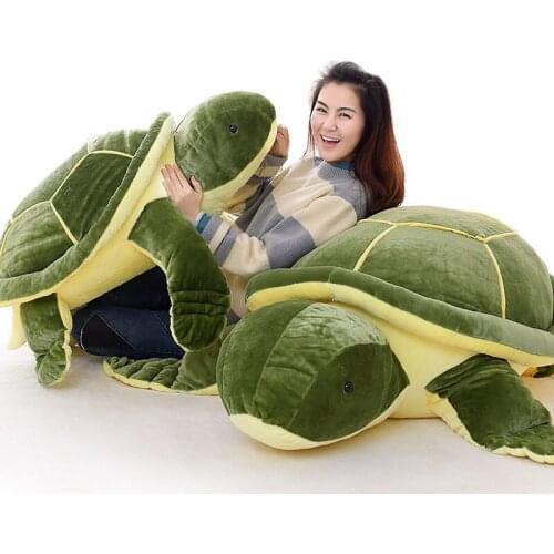 Dorimytrader Huge Simulation Animal Tortoise Plush Toy Stuffed Soft Cartoon Turtle Pillow for Lover Children Gift 150cm