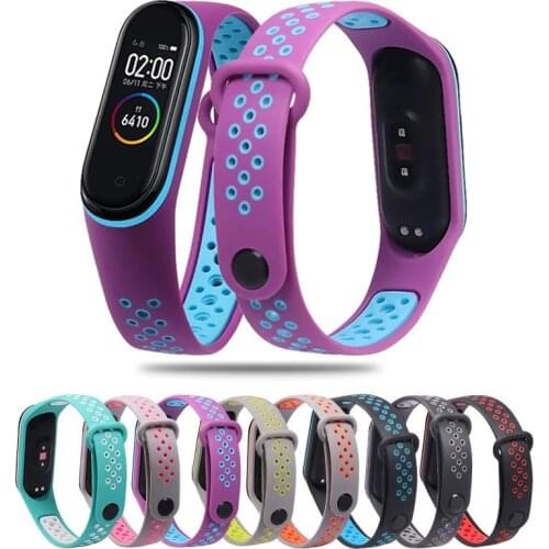 Breathable Strap For Xiaomi Mi Band 3 4 5 6 Smart Watch Wrist Two colors Bracelet For Xiaomi MiBand 6 Miband 4 Strap Replacement