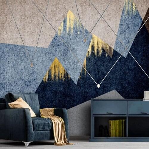 Photo Wallpaper Modern Minimalist Abstract Geometric Landscape Gold Foil Luxury Murals Living Room Bedroom Background Wall Paper