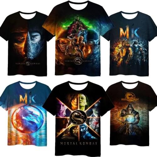 Unisex Anime Mortal Kombat 3D Print T Shirts for Men Short Sleeves Tshirts Summer Adult Cartoon T-shirt Tops Streetwear Cool Tee