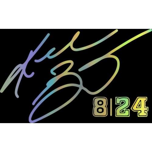 Interesting PVC 15cm X 9cm Kobe Signature No. 8 and No. 24 Car Sticker Accessories Car Window Decoration Door Body Decal