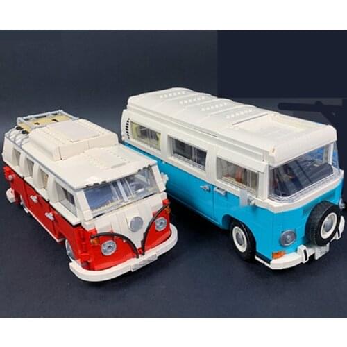 New 2200PCS Technical T2 Camper Car Model Building Blocks Cars Bus DIY Bricks Fit 10279 10220 Kid Toys Birthday Gifts