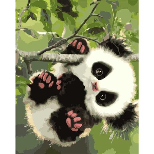 Painting Digital Oil Diy Decor Numbers Paint Home Kit Artwork Canvas Chinese pastoral style red panda 40*50cm