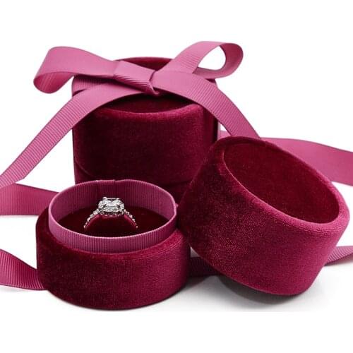Small Vintage Velvet Ribbon Designer Jewelry Boxes for Wedding Ceremony Luxury Women Girls Gift Organizer Case Online Shopping