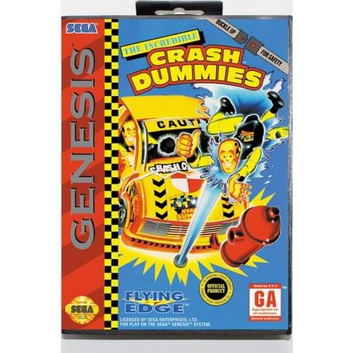 Incredible Crash Dummies with Retail Box 16bit MD Game Card For Sega Mega Drive/ Genesis