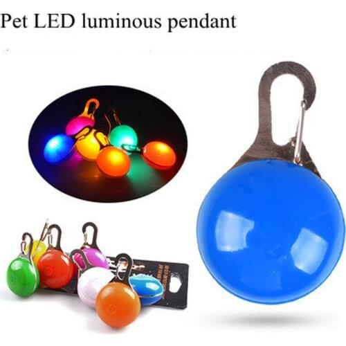 Night Safety Dog Collar Glowing Pendant LED Flash Lights Pet Leads Accessories Glow In The Dark Bright Necklace Dog Collar