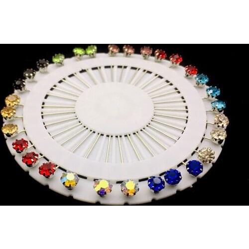 2021 New Crystal Muslim Hijab Pins For Scarf Mixed Color Rhinestone Scarf Clips Womens Accessories