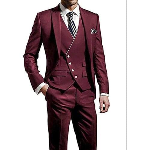 New Arrivals Fashion 3 Pieces Men Suits Slim Fit Groomsmen Best Man Wedding Prom Dinner Suits Terno Masculino Custom Mens Suits
