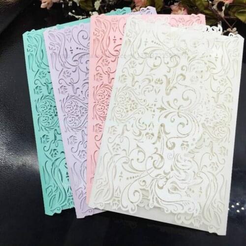 New Wedding Invitations Card Blank Inner Page Vintage Floral Birthday Cards Wedding Accessories 10 Pcs Laser Cut 7ZSH209