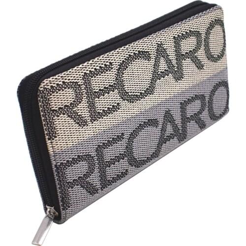 New JDM Style RECARO Zipper Wallet Racing Car Wallet Key Case Credit Business Card Holders