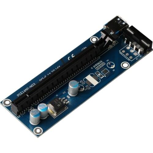 PCI-E PCI E Express 1X to 16X Riser Card 60cm USB 3.0 Extender Cable SATA 15 Pin to 4Pin Power Supply for Bitcoin Miner Mining