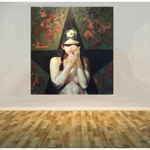 Hand Painted Oil Painting Canvas Modern Art Portrait Chinese Artist Ling Jian Girl Picture Painting Home Decor