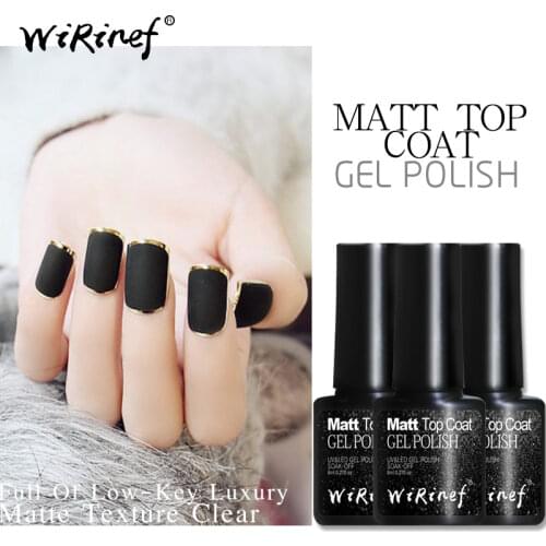 WiRinef 2018 HOT Sale Matte Top Coat Permanent Nail Gel Varnish UV Soak Off Long Lasting Nail Art Gel Nail Varnish
