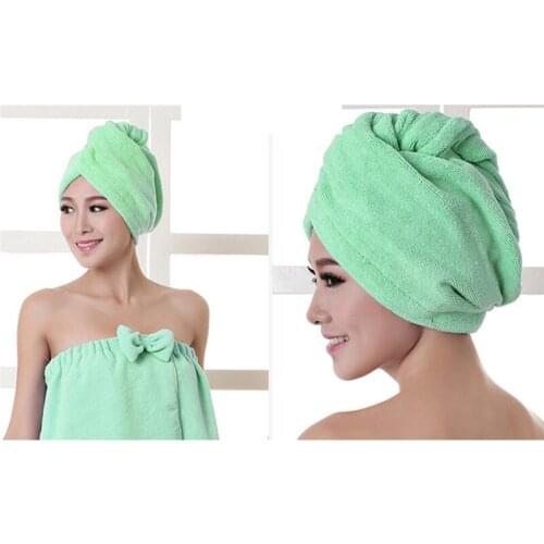 Women Hair Towel Cap Rapid Drying Hair Towel Super Absorbent Quick-drying Shower Cap Solid Color Towel Shower Head Wrap