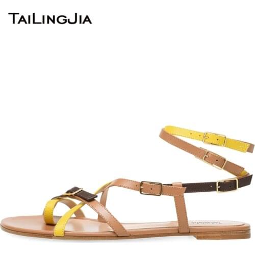 Womens Thong Sandal Black Flats Women Gladiator Sandals with Straps Strappy Flat Shoes Ladies Multi Buckle Strap Summer Shoes