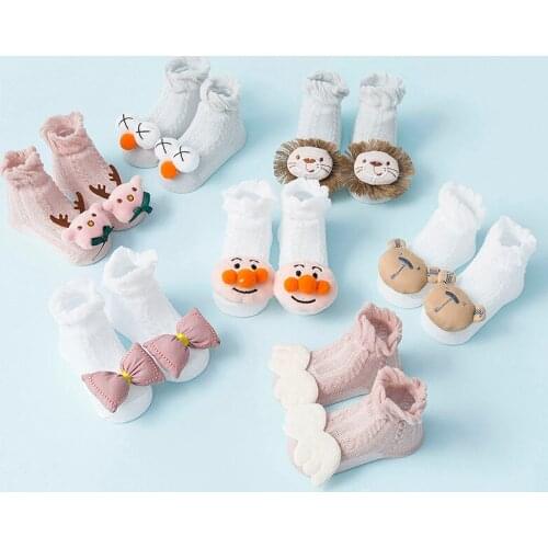 1 Pair Spring Summer Thin Mesh Socks for Girls Boys Cute Animal Childrens Thin Sock Baby Newborn Short Socks