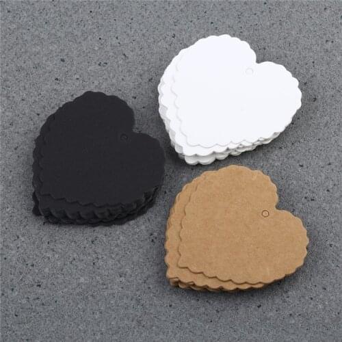 100 Pieces Garment Hang Tag Retro Heart Shape Blank Kraft Paper Hang Tags Wedding Party Favor Label Price Gift Card