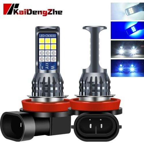 12V White&Blue Integrated Led Fog lights Car lamp h11 led 3030 24SMD Fog Lamp Daytime Running Light Bulb Turning Parking Bulb