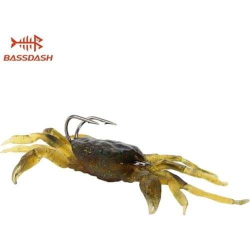 2021 New Artificial Fishing Lures Crab Lure Bait 3D Simulation Soft Fish Bait with Sharp Hooks, 8cm 35g