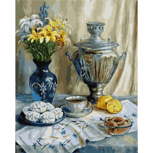 40*50CM Home Decoration Wall Painting Accept Booking Pleasant Afternoon Tea DIY Painting By Numbers