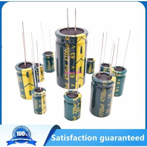 5-20pcs 6.3v 63v 100v 250v 400v 450v Low ESR high frequency aluminum capacitor 47UF 100UF 220UF 330UF 470UF 680UF 1000UF 1500UF