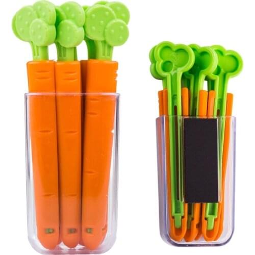 5PCS Food Sealing Clip Cartoon Orange Carrot Shape Moisture-Proof Closure Clamp for Food Fresh Keeping