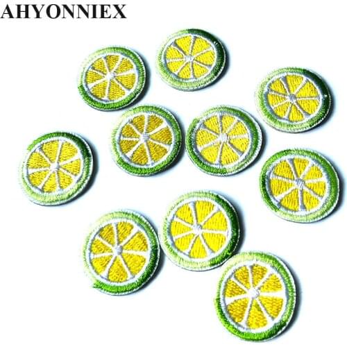 AHYONNEIX 10pcs/lot Mini Fruit Lemon Iron on Pineapple Peach Orange For Clothing DIY Baby Clothes Patch Applique