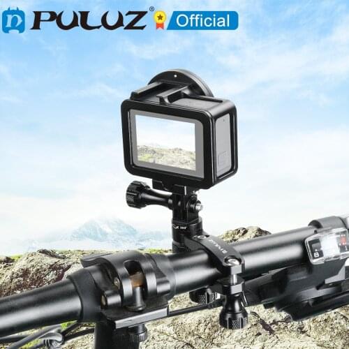 PULUZ 360 Degree Rotation Bike Aluminum Handlebar Adapter Mount with Screw for GoPro HERO9 Black 8 7 6 5/ DJI OSMO Action/ Xiaoy
