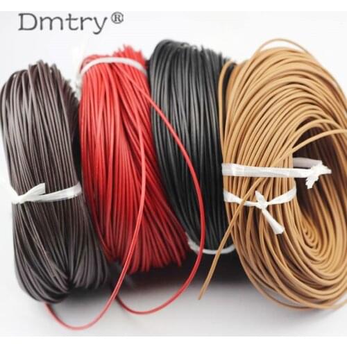 Anslow 5meter/lot 2MM Diameter Trendy Bolo Braided Genuine Round Leather Cord For Diy Bracelet Necklace Jewelry Rope Cord LT0006