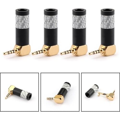 Areyourshop 4PCS Mini 2.5mm 4 Pole Balance Plug Right Angle Plugs Fit Repair Earphone