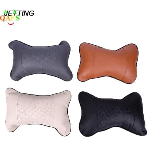 Automobiles Accessories Neck Pillow Head Rest Cushion Seat Cover Car Headrest PU Leather Auto 1pcs