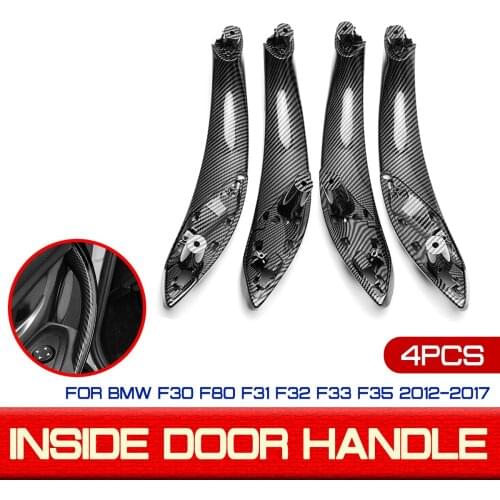 For BMW F30 F80 F31 F32 F34 F35 2012-2018 Car Carbon Fiber Pattern Inner Door Handle Trim Panel Handle Interior Door Handles