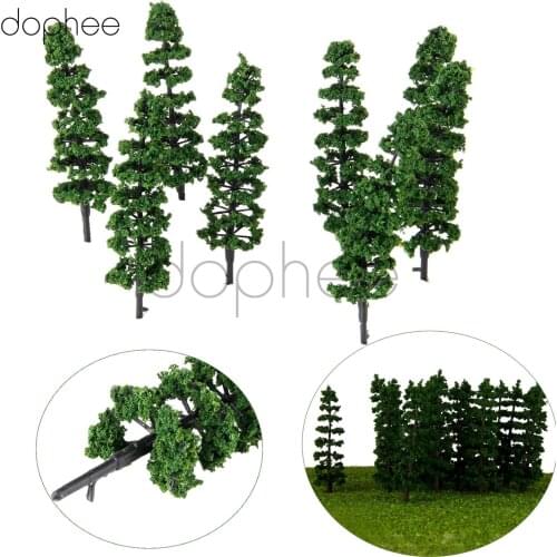 Dophee 20pcs Model Tree Scale 1:100 9cm Plastic Model Trees Train Railroad Scenery model landscape Mini Garden Decorations