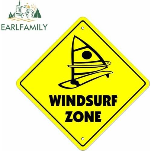 EARLFAMILY 13cm x 13cm For Windsurf Crossing Sign Repair Car Stickers Fashion Decal Occlusion Scratch Car Door Protector Decor
