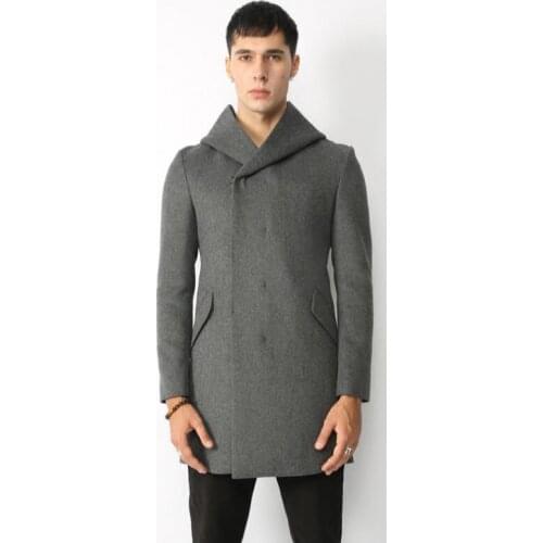 Hot 2020 winter new High quality woolen coat in the long mens wool jacket Korean version Slim hooded trend FashionTrench coat