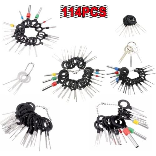 114PCS Terminal Ejector Kit Tools Wire Connector Extractor Automotive Terminal Wire Terminal Removal Tool Car Pin Kit