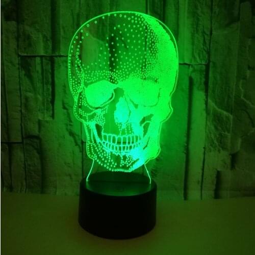 Colorful Touch Remote Control 3d Desk Lamp Gift Atmosphere 3d Small Table Lamp Acrylique Usb Skull Small Night Light